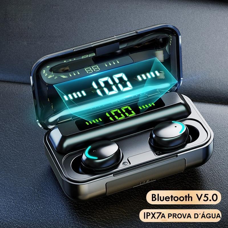 Fone de ouvido TWS F98 bluetooth. COM POWER BANK - bateria 1500mh - efeitos 9D Hi-fi com redução inteligente de ruído - À PROVA D´ÁGUA