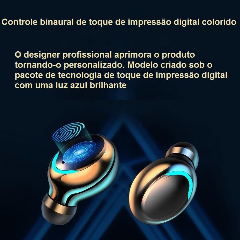 Fone de ouvido TWS F98 bluetooth. COM POWER BANK - bateria 1500mh - efeitos 9D Hi-fi com redução inteligente de ruído - À PROVA D´ÁGUA